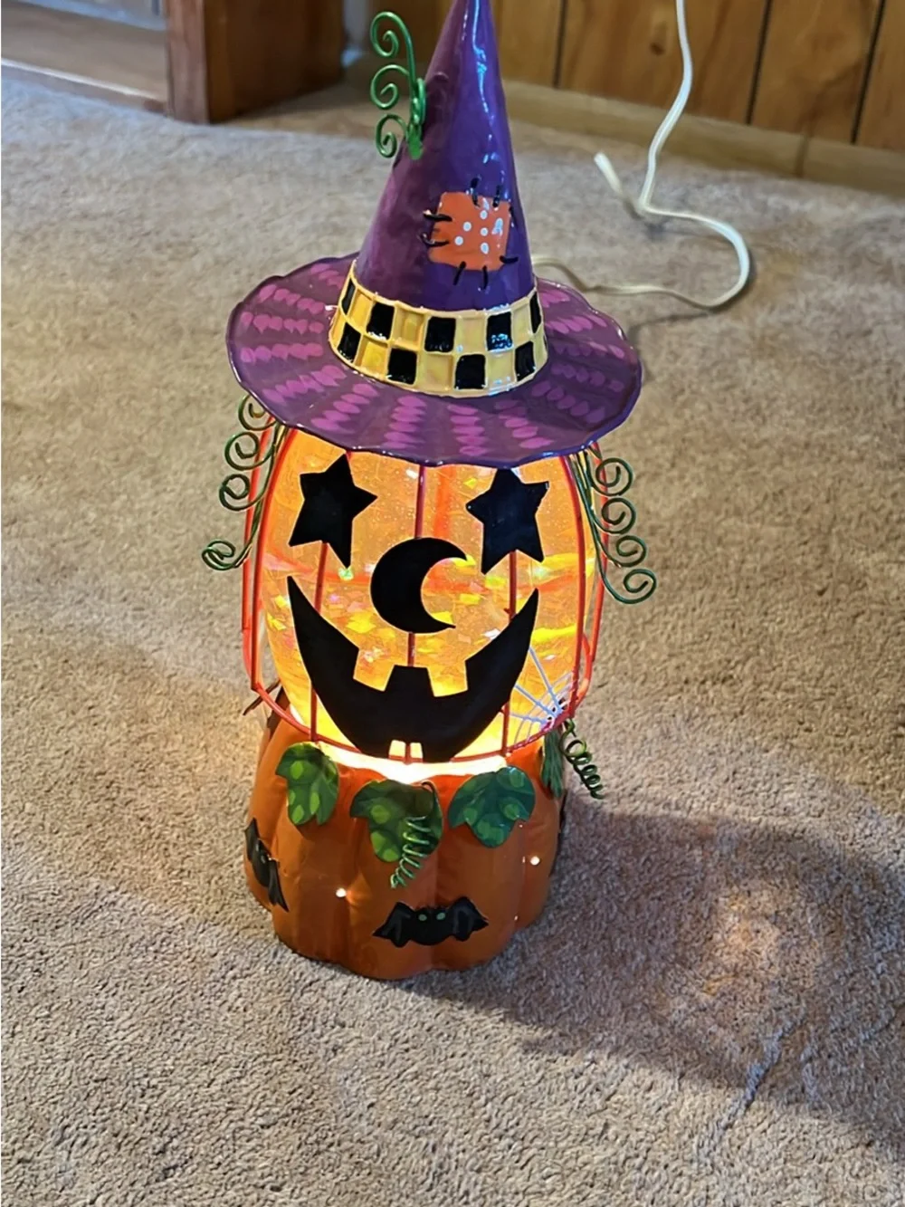 Halloween Witch Pumpkin Light-Up Accessory - Purple and Orange